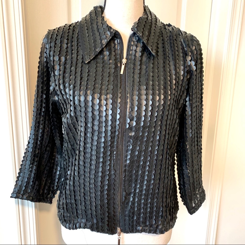 WEAVZ Faux Leather Zippered Jacket—SZ. Small